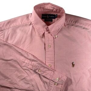 Ralph Lauren Yarmouth Oxford‎ Button Down Shirt Mens 15 32/33 Flesh Pony